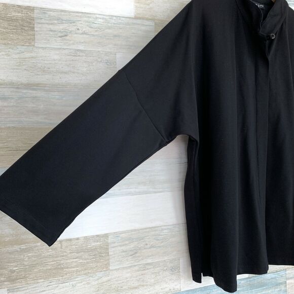 Peace Of Cloth NY Panticular Oversized Cape Jacket Black Button Up Womens 2 - Picture 3 of 8